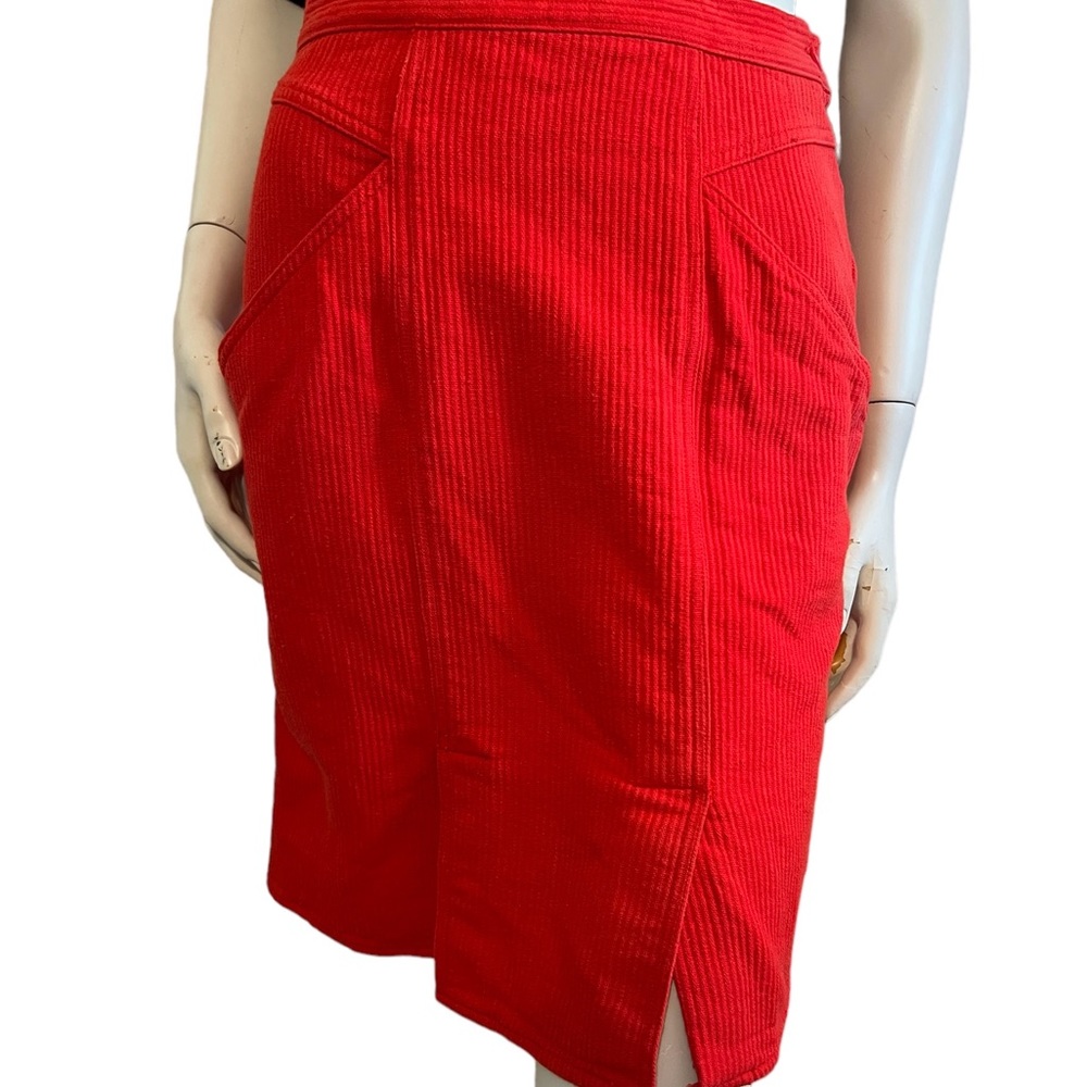 Genesis Red Skirt  Panels Vintage with Pockets  Size Small